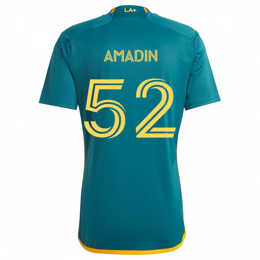 Damen Elijah Amadin #52 Grün Gelb Auswärtstrikot Trikot 2024/25 T-Shirt