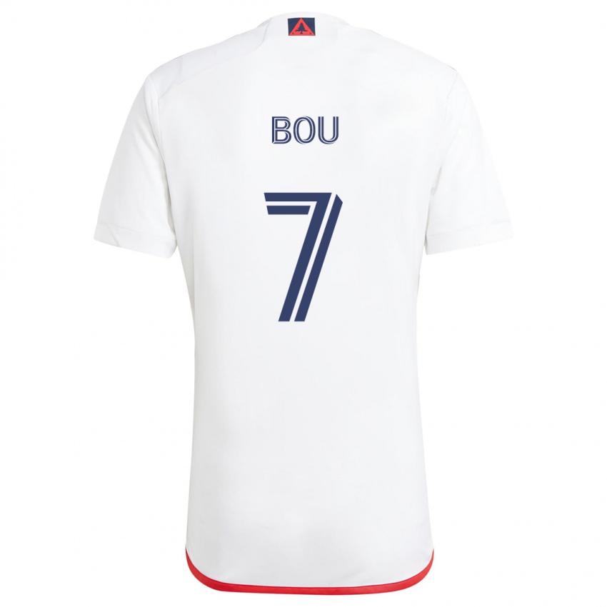 Damen Gustavo Bou #7 Weiß Rot Auswärtstrikot Trikot 2024/25 T-Shirt