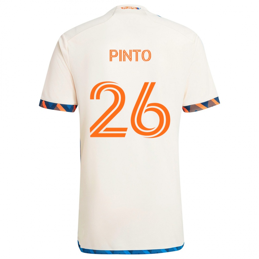 Damen Malik Pinto #26 Weiß Orange Auswärtstrikot Trikot 2024/25 T-Shirt