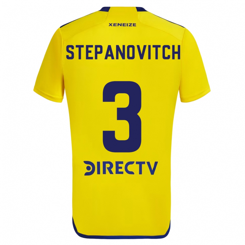 Damen Nicolás Stepanovitch #3 Gelb Blau Auswärtstrikot Trikot 2024/25 T-Shirt