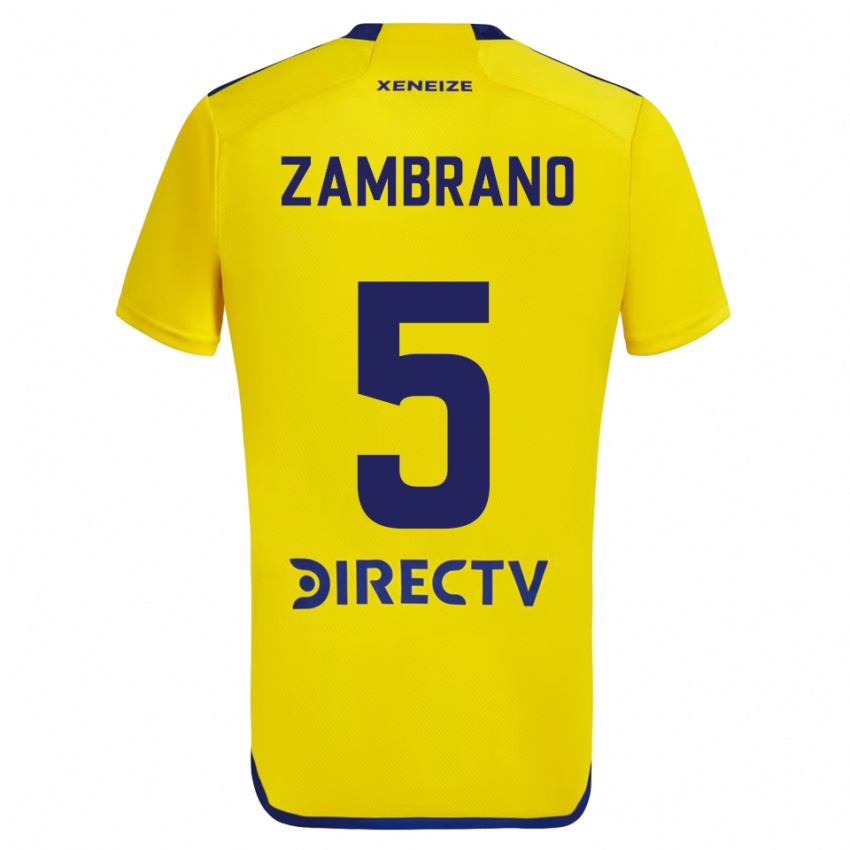 Damen Carlos Zambrano #5 Gelb Blau Auswärtstrikot Trikot 2024/25 T-Shirt