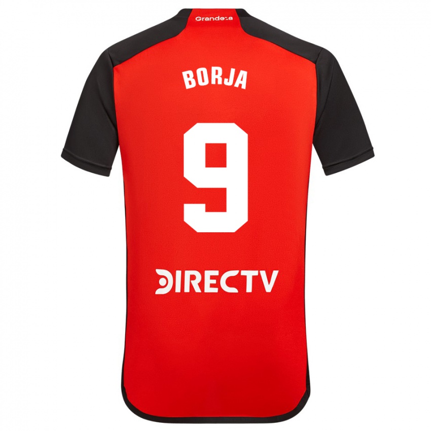 Damen Miguel Borja #9 Rot Schwarz Weiß Auswärtstrikot Trikot 2024/25 T-Shirt