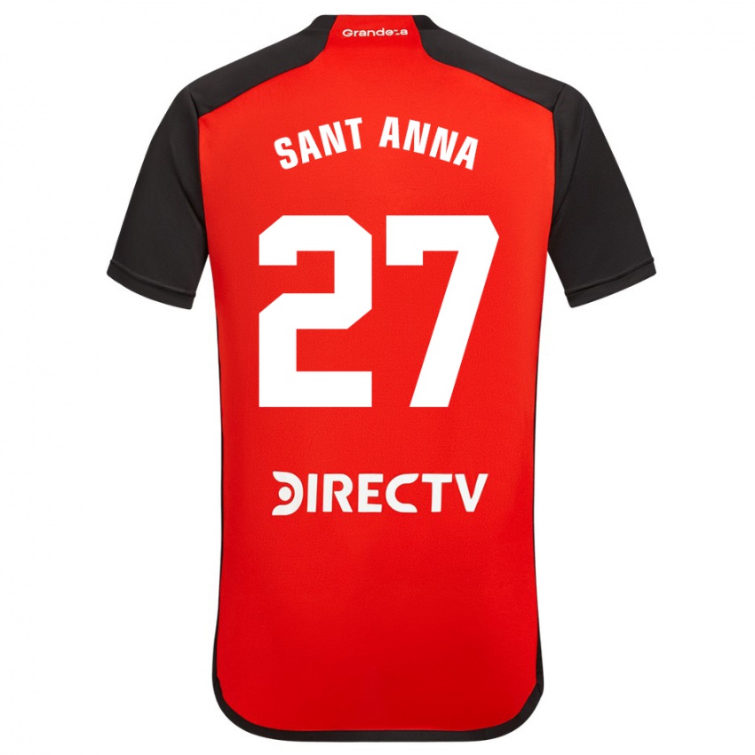 Damen Agustín Sant Anna #27 Rot Schwarz Weiß Auswärtstrikot Trikot 2024/25 T-Shirt