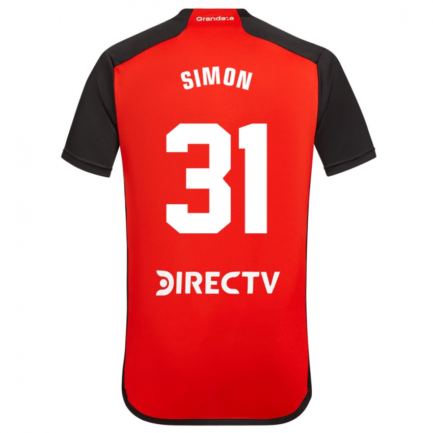 Damen Santiago Simon #31 Rot Schwarz Weiß Auswärtstrikot Trikot 2024/25 T-Shirt