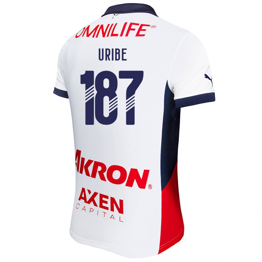 Damen Juan Uribe #187 Weiß Rot Blau Auswärtstrikot Trikot 2024/25 T-Shirt