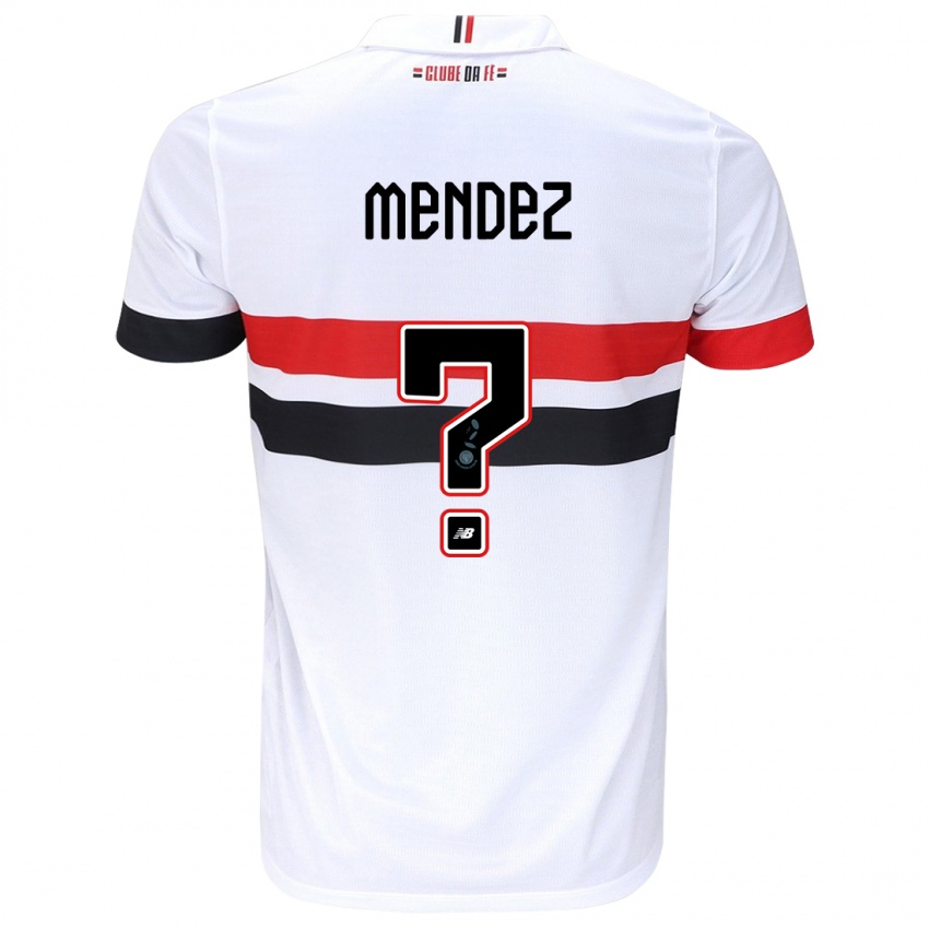 Kinder Jhegson Méndez #0 Weiß Rot Schwarz Heimtrikot Trikot 2024/25 T-Shirt