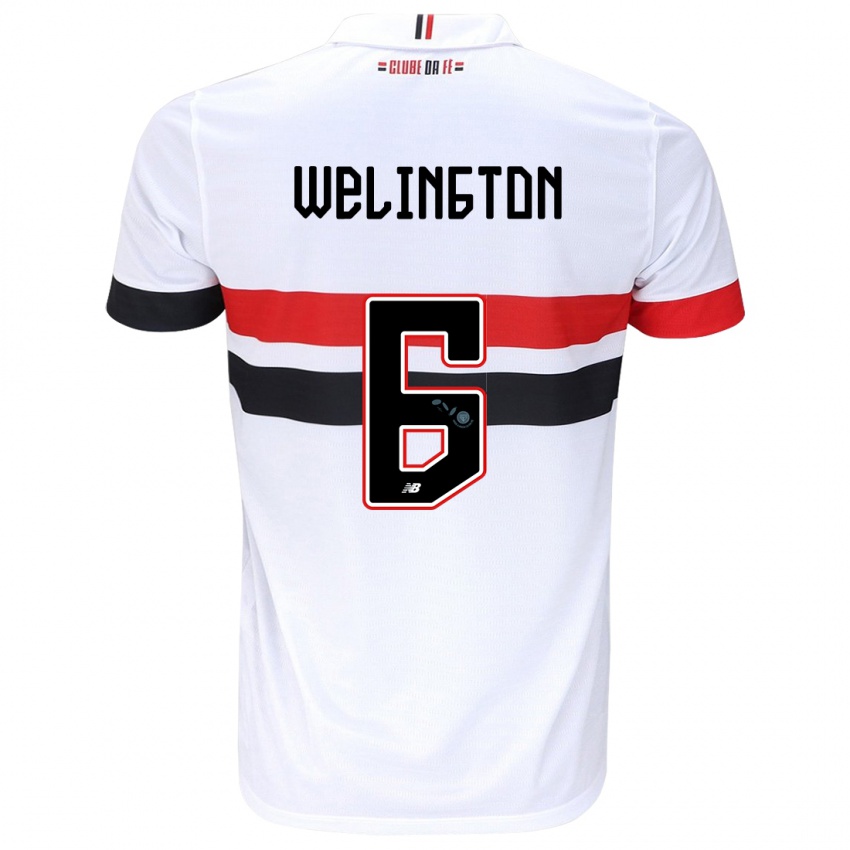 Kinder Welington #6 Weiß Rot Schwarz Heimtrikot Trikot 2024/25 T-Shirt