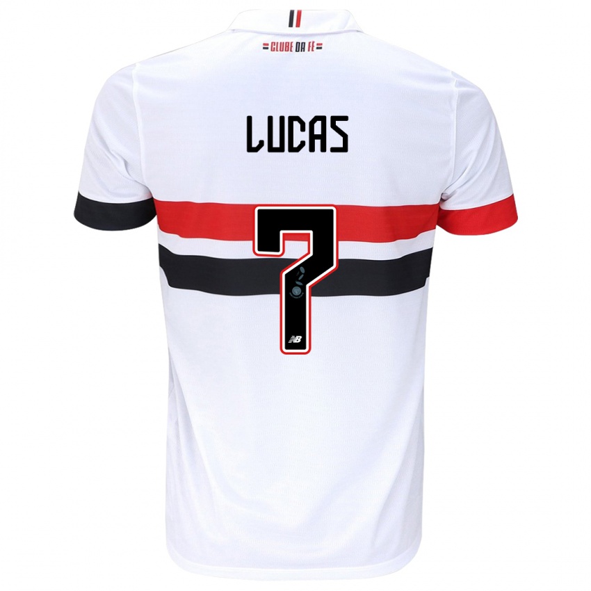 Kinder Lucas Moura #7 Weiß Rot Schwarz Heimtrikot Trikot 2024/25 T-Shirt