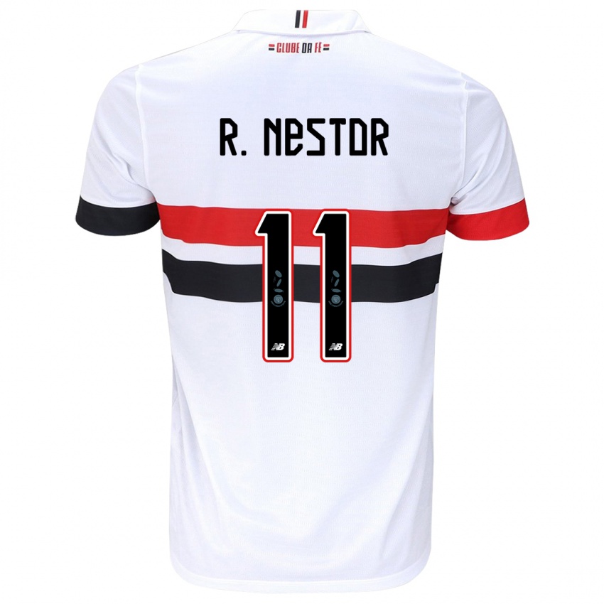 Kinder Rodrigo Nestor #11 Weiß Rot Schwarz Heimtrikot Trikot 2024/25 T-Shirt