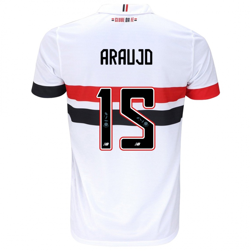 Kinder Michel Araújo #15 Weiß Rot Schwarz Heimtrikot Trikot 2024/25 T-Shirt