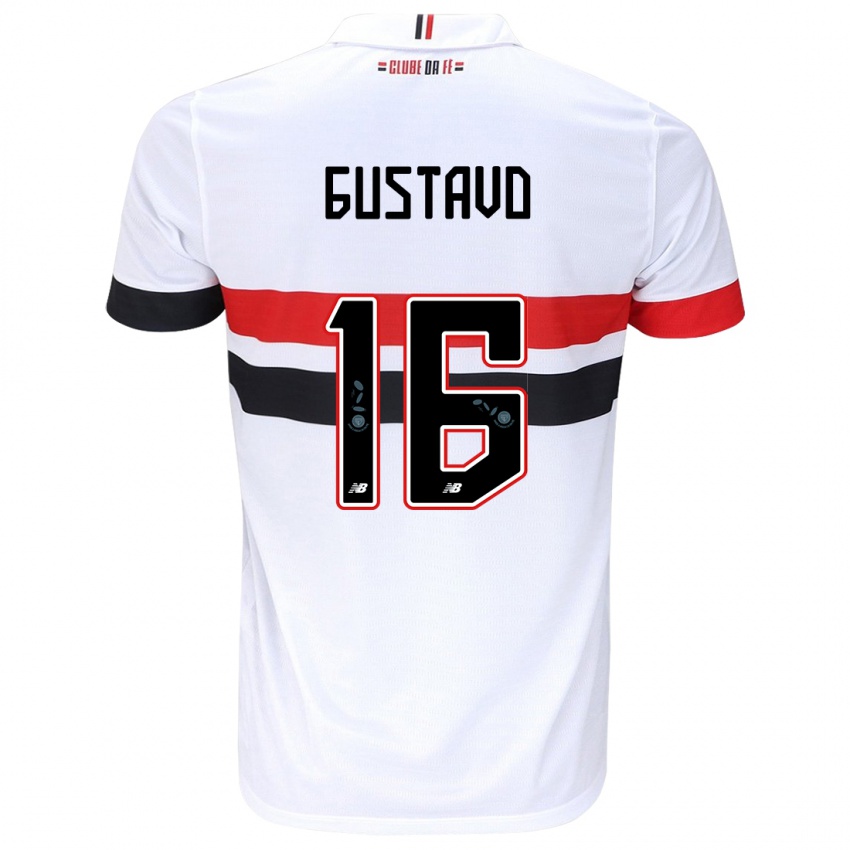 Kinder Luiz Gustavo #16 Weiß Rot Schwarz Heimtrikot Trikot 2024/25 T-Shirt