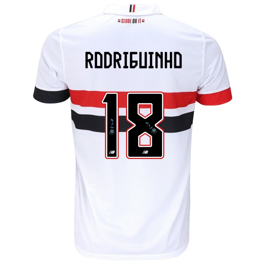 Kinder Rodriguinho #18 Weiß Rot Schwarz Heimtrikot Trikot 2024/25 T-Shirt