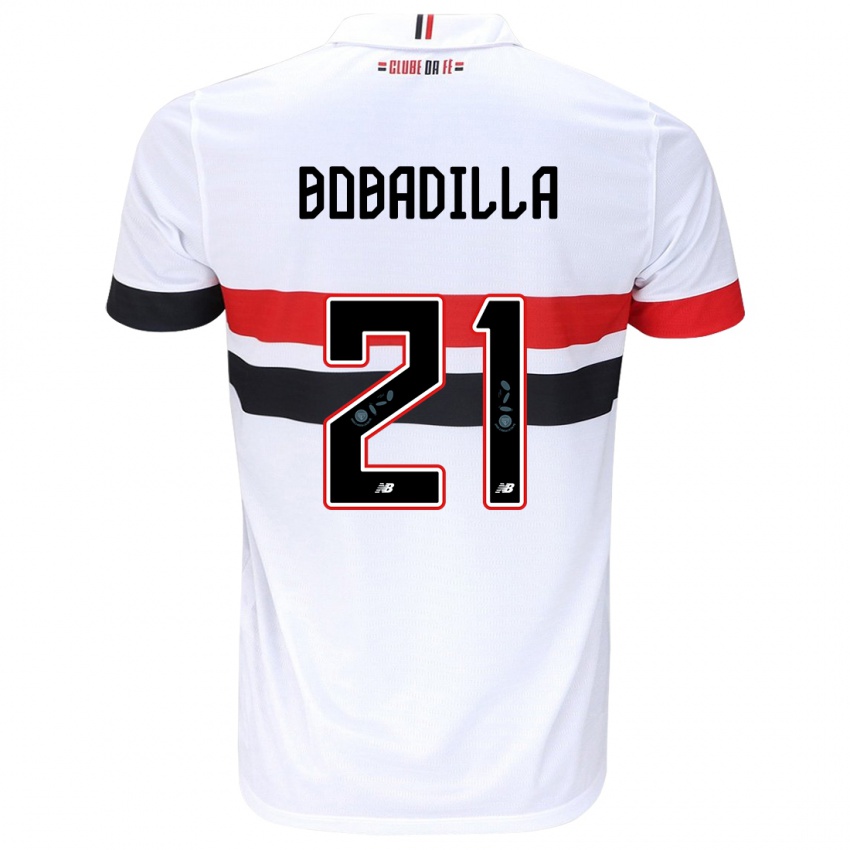 Kinder Damián Bobadilla #21 Weiß Rot Schwarz Heimtrikot Trikot 2024/25 T-Shirt