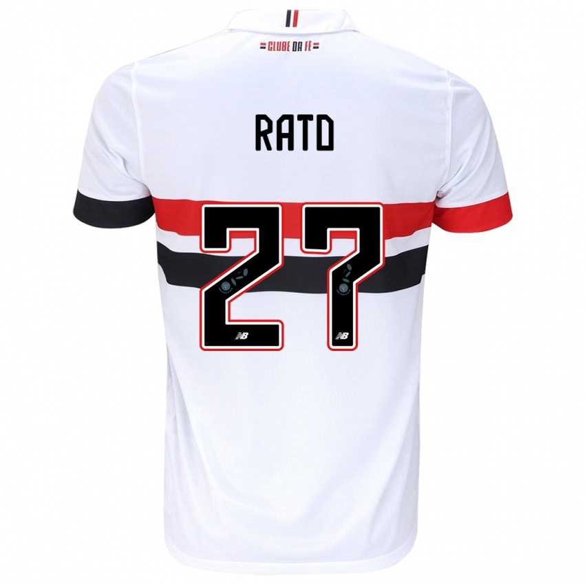 Kinder Wellington Rato #27 Weiß Rot Schwarz Heimtrikot Trikot 2024/25 T-Shirt