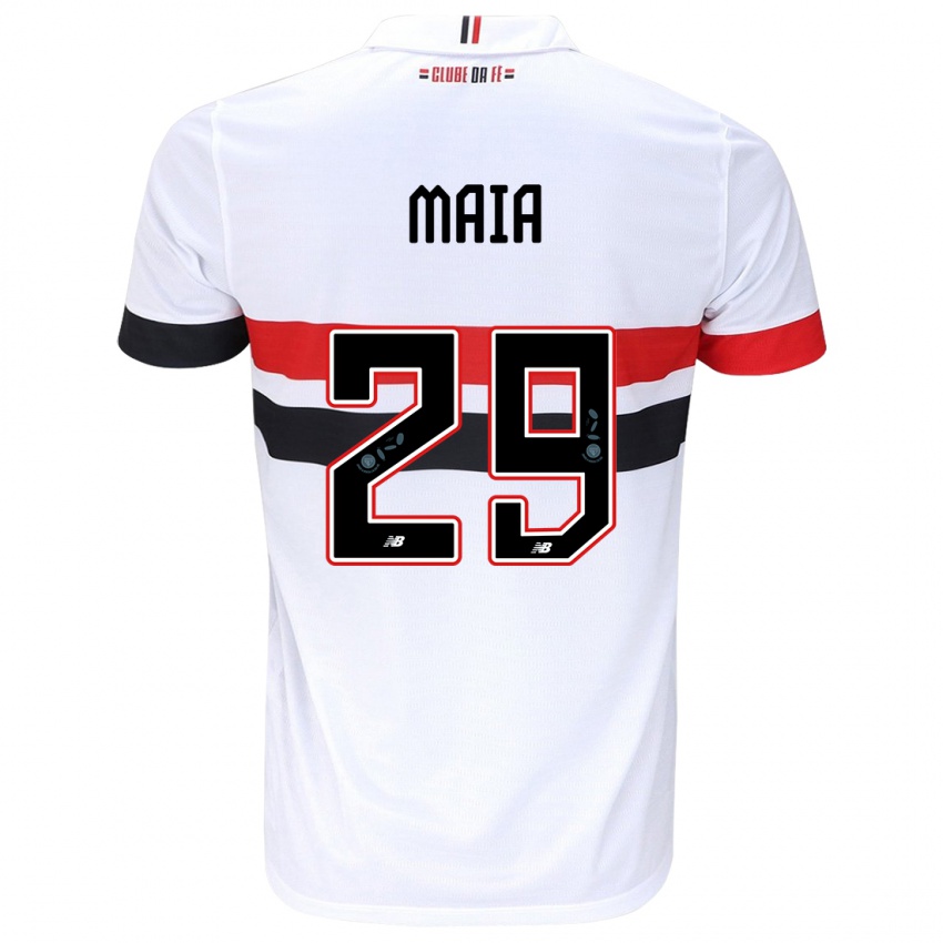 Kinder Pablo Maia #29 Weiß Rot Schwarz Heimtrikot Trikot 2024/25 T-Shirt