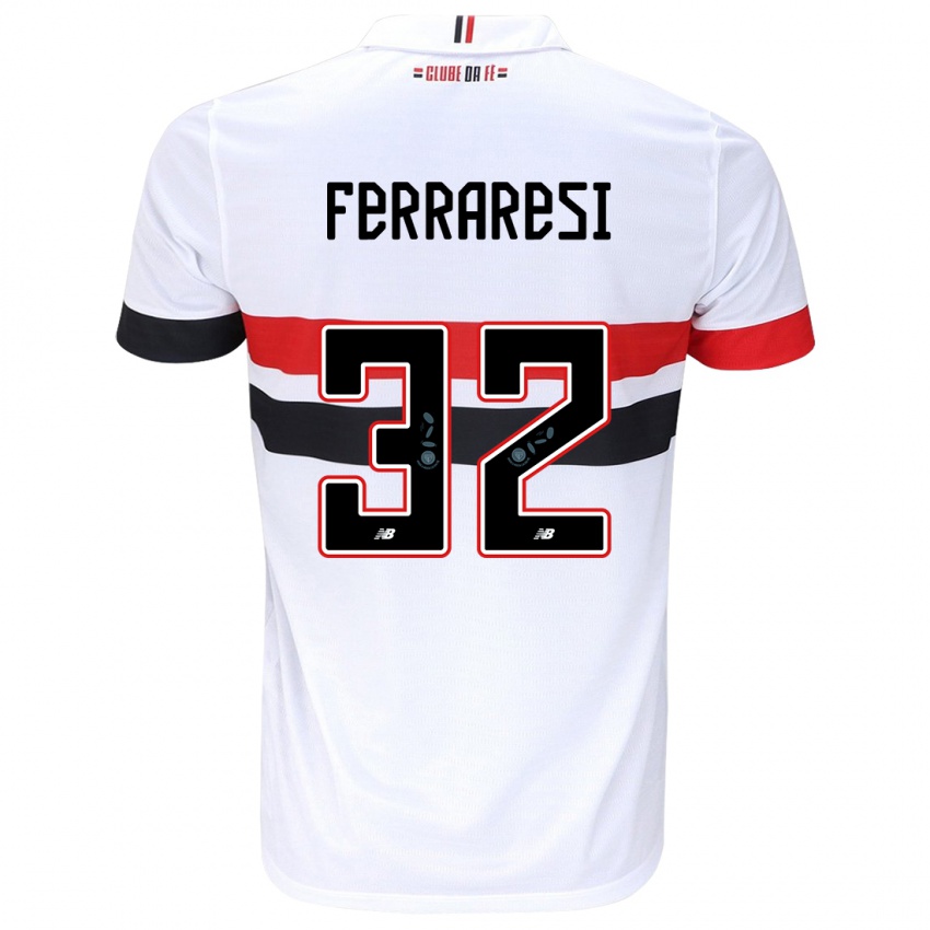 Kinder Nahuel Ferraresi #32 Weiß Rot Schwarz Heimtrikot Trikot 2024/25 T-Shirt