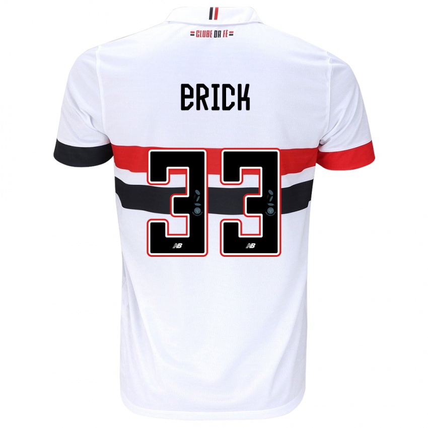 Kinder Erick #33 Weiß Rot Schwarz Heimtrikot Trikot 2024/25 T-Shirt