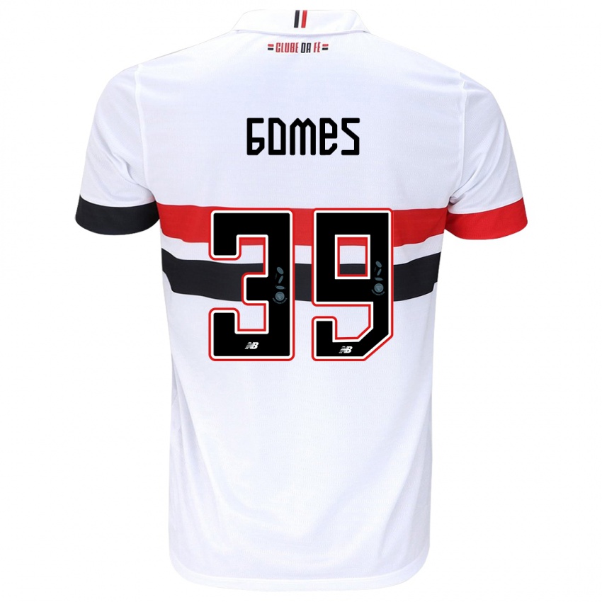 Kinder William Gomes #39 Weiß Rot Schwarz Heimtrikot Trikot 2024/25 T-Shirt