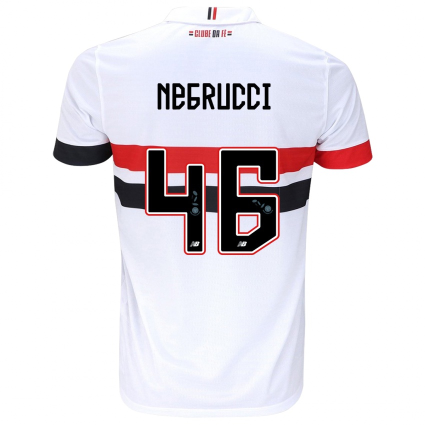 Kinder Felipe Negrucci #46 Weiß Rot Schwarz Heimtrikot Trikot 2024/25 T-Shirt