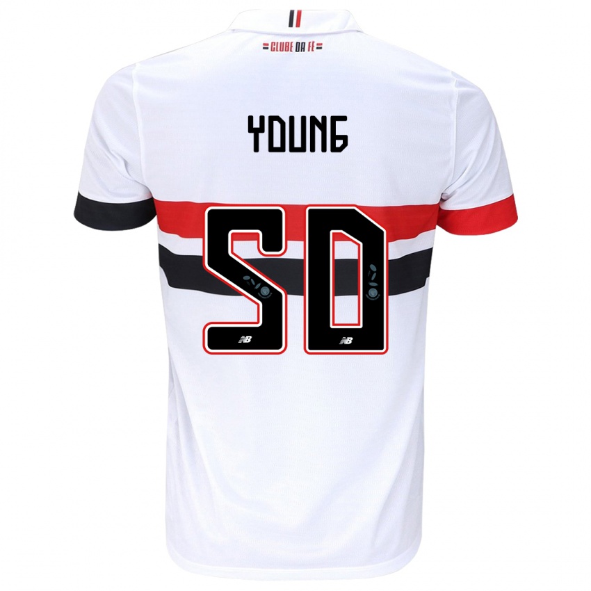 Kinder Young #50 Weiß Rot Schwarz Heimtrikot Trikot 2024/25 T-Shirt