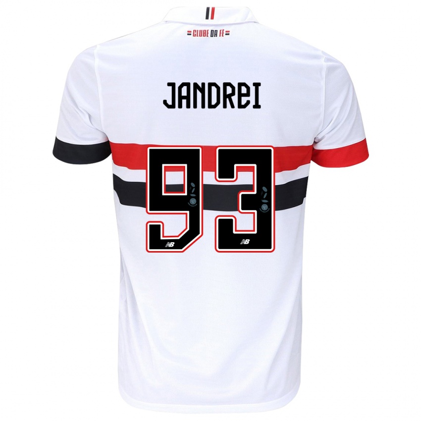 Kinder Jandrei #93 Weiß Rot Schwarz Heimtrikot Trikot 2024/25 T-Shirt