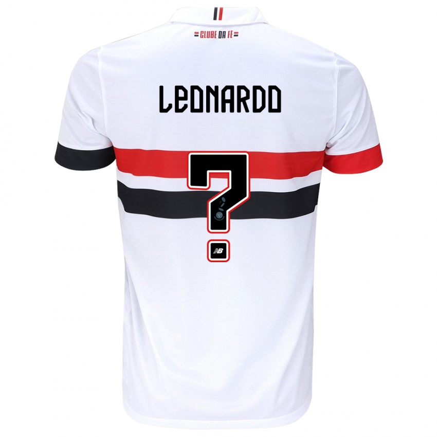 Kinder Hugo Leonardo #0 Weiß Rot Schwarz Heimtrikot Trikot 2024/25 T-Shirt