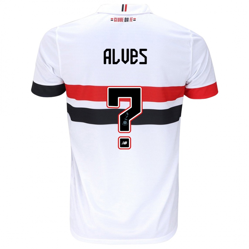 Kinder Matheus Alves #0 Weiß Rot Schwarz Heimtrikot Trikot 2024/25 T-Shirt