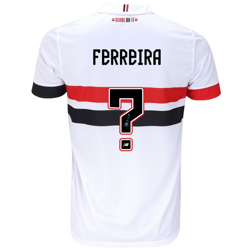 Kinder Lucas Ferreira #0 Weiß Rot Schwarz Heimtrikot Trikot 2024/25 T-Shirt