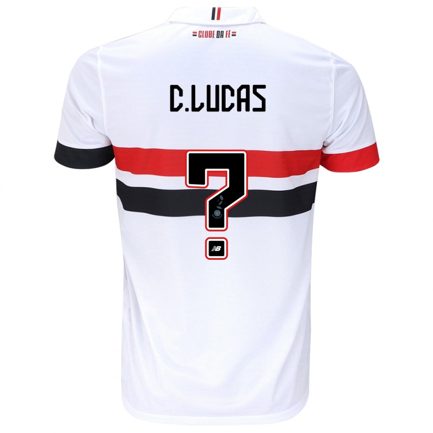 Kinder Cauã Lucas #0 Weiß Rot Schwarz Heimtrikot Trikot 2024/25 T-Shirt