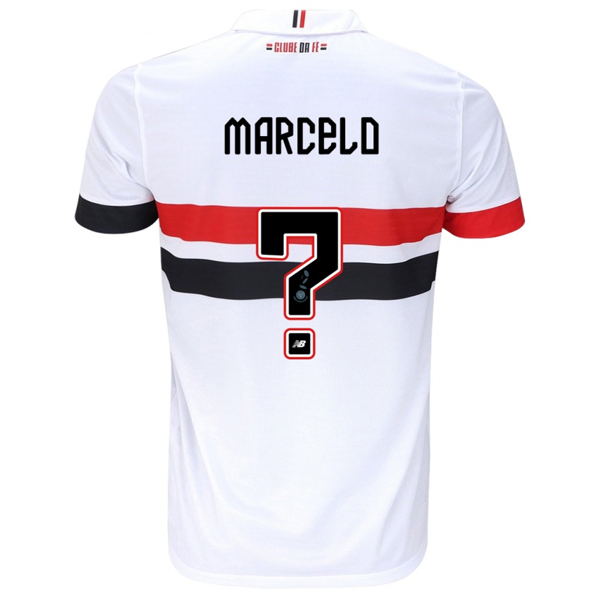 Kinder Marcelo #0 Weiß Rot Schwarz Heimtrikot Trikot 2024/25 T-Shirt