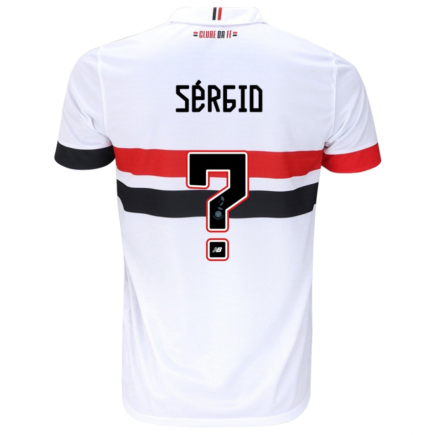 Kinder Paulo Sérgio #0 Weiß Rot Schwarz Heimtrikot Trikot 2024/25 T-Shirt