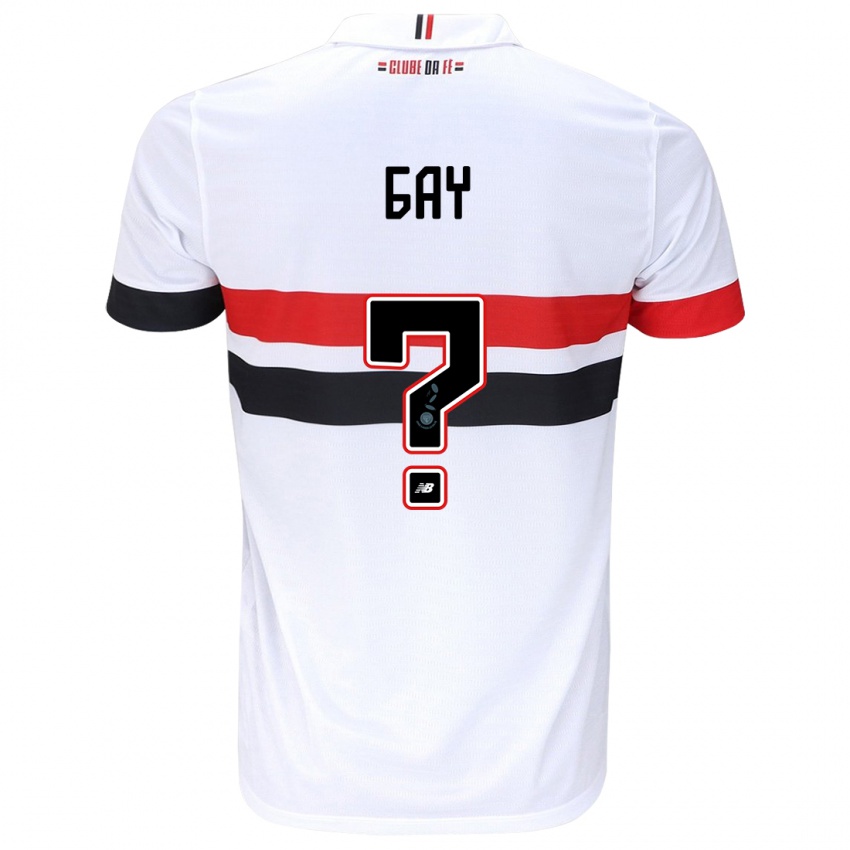 Kinder Ganael Gay #0 Weiß Rot Schwarz Heimtrikot Trikot 2024/25 T-Shirt