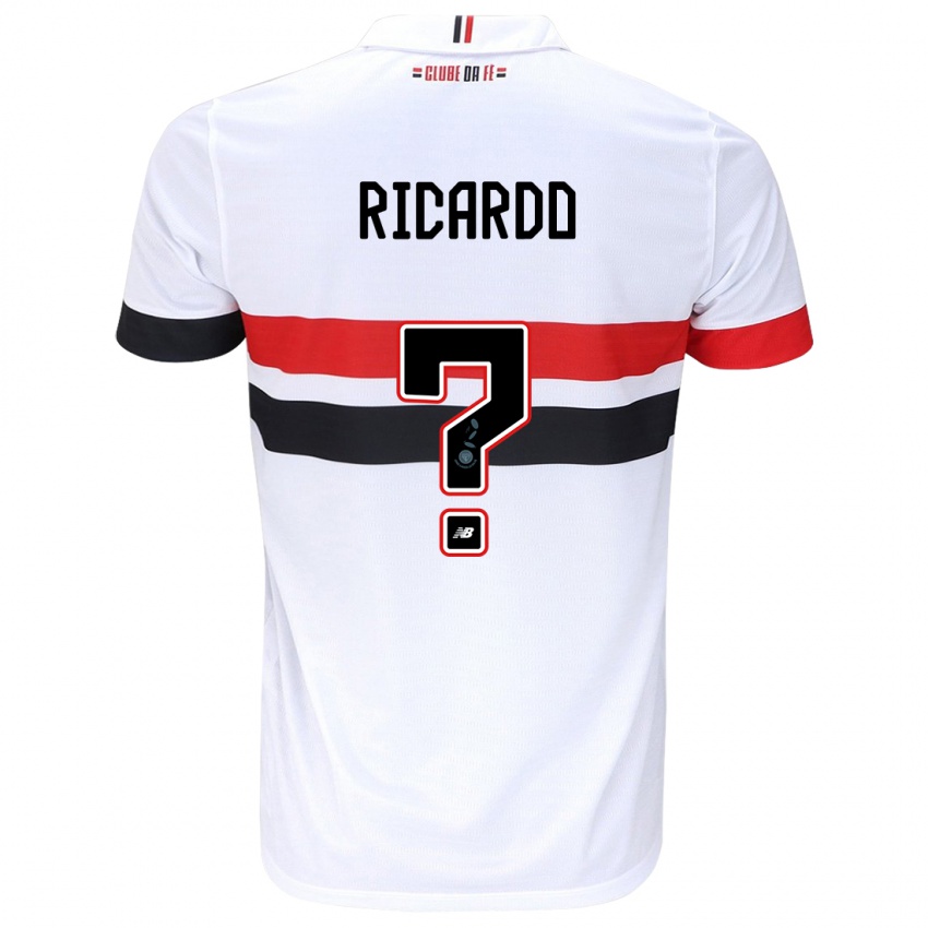 Kinder João Ricardo #0 Weiß Rot Schwarz Heimtrikot Trikot 2024/25 T-Shirt