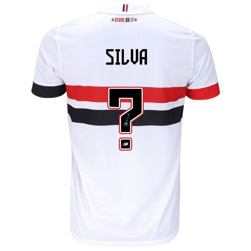 Kinder Mateus Silva #0 Weiß Rot Schwarz Heimtrikot Trikot 2024/25 T-Shirt