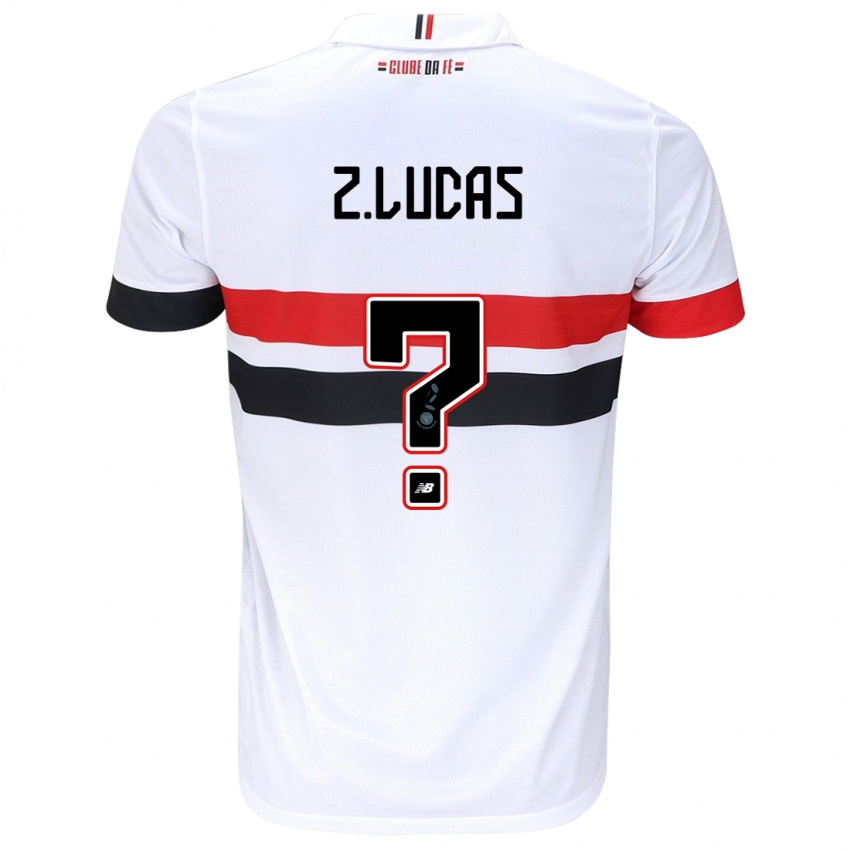 Kinder Zé Lucas #0 Weiß Rot Schwarz Heimtrikot Trikot 2024/25 T-Shirt