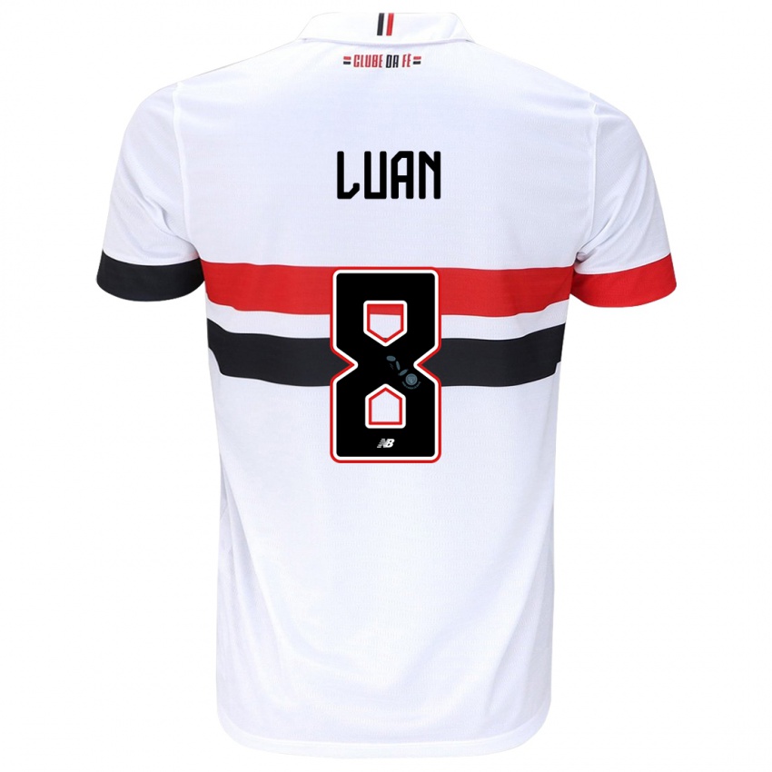 Kinder Luan #8 Weiß Rot Schwarz Heimtrikot Trikot 2024/25 T-Shirt