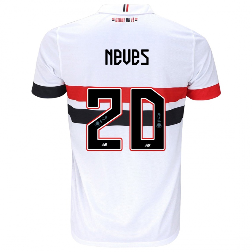 Kinder Gabriel Neves #20 Weiß Rot Schwarz Heimtrikot Trikot 2024/25 T-Shirt