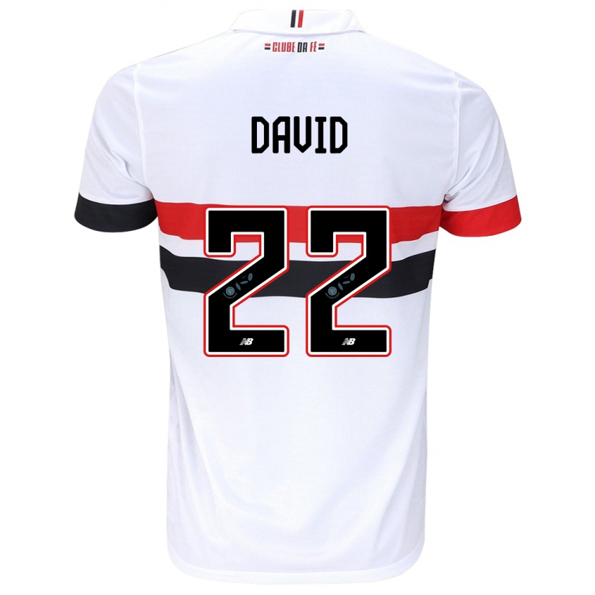 Kinder David #22 Weiß Rot Schwarz Heimtrikot Trikot 2024/25 T-Shirt