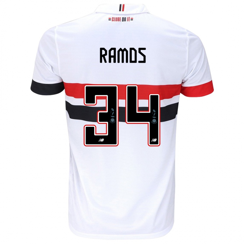 Kinder Raí Ramos #34 Weiß Rot Schwarz Heimtrikot Trikot 2024/25 T-Shirt