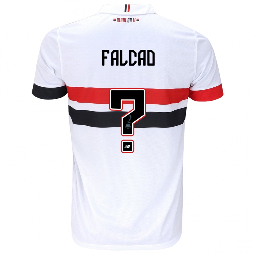 Kinder Gabriel Falcão #0 Weiß Rot Schwarz Heimtrikot Trikot 2024/25 T-Shirt