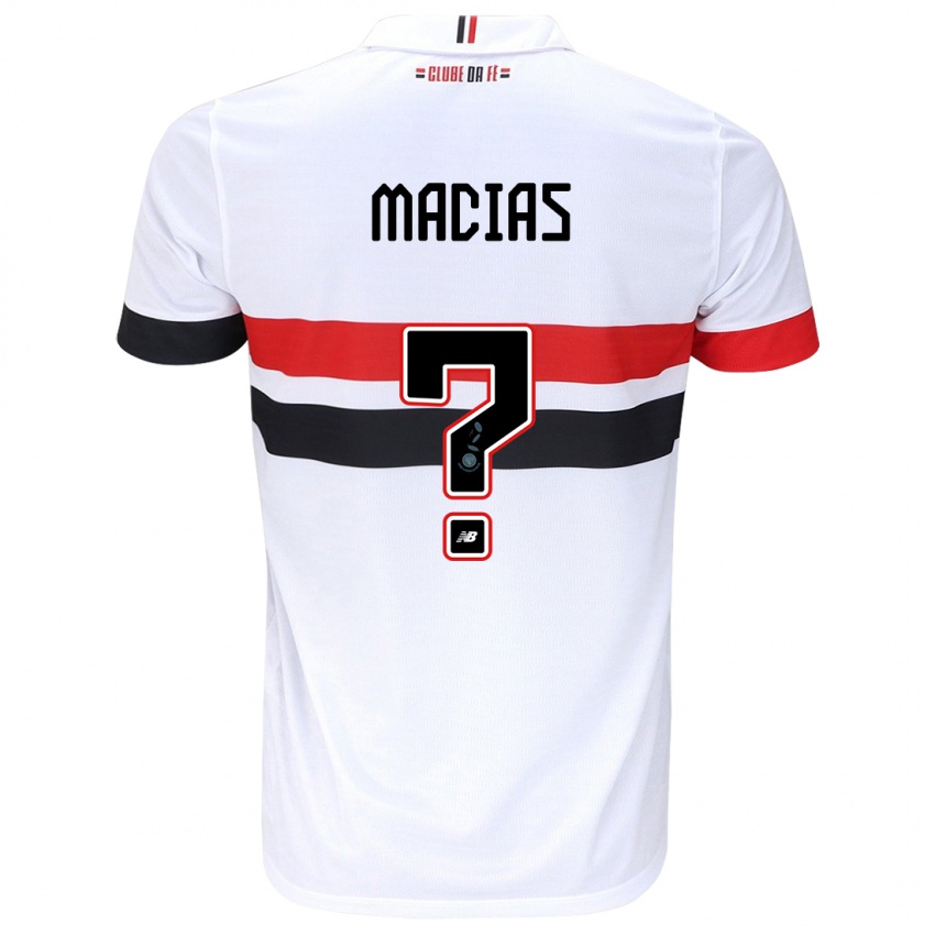 Kinder Juan Macías #0 Weiß Rot Schwarz Heimtrikot Trikot 2024/25 T-Shirt