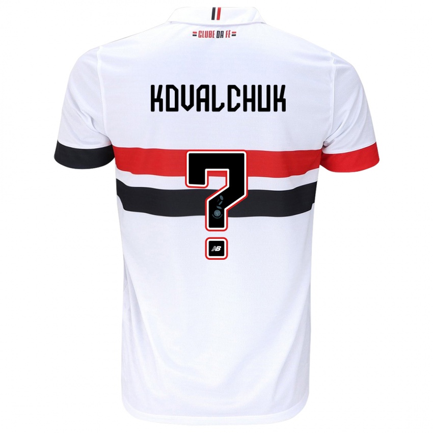 Kinder Filipp Kovalchuk #0 Weiß Rot Schwarz Heimtrikot Trikot 2024/25 T-Shirt