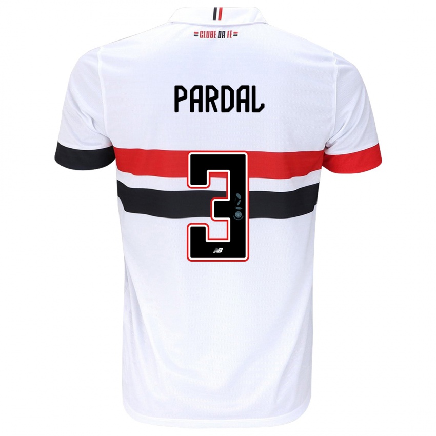 Kinder Pardal #3 Weiß Rot Schwarz Heimtrikot Trikot 2024/25 T-Shirt