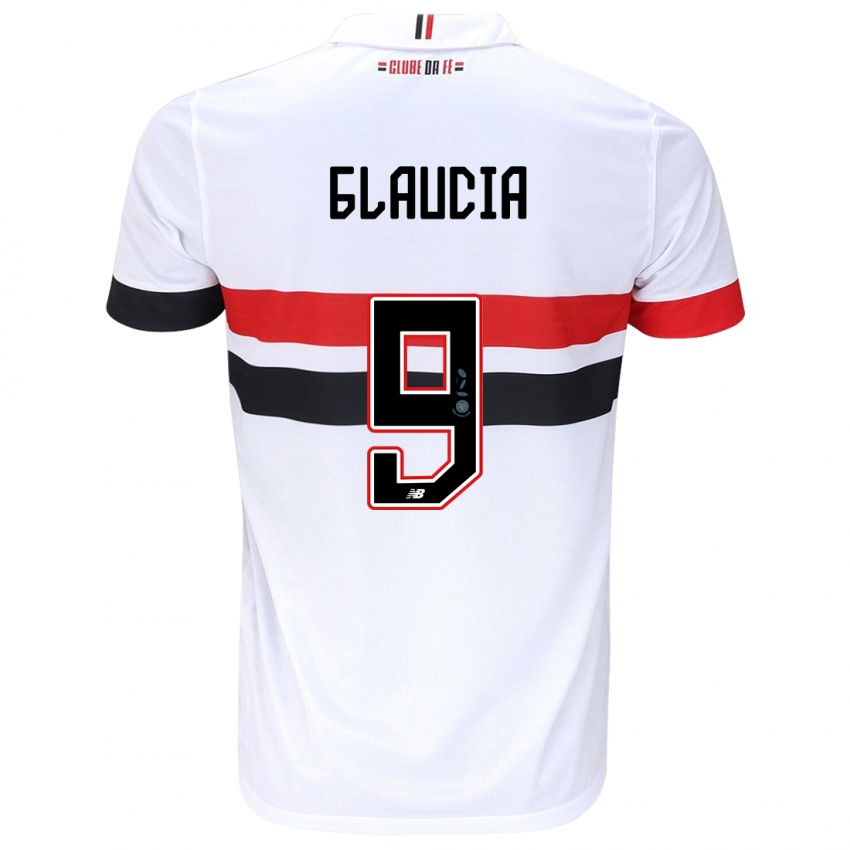 Kinder Glaucia #9 Weiß Rot Schwarz Heimtrikot Trikot 2024/25 T-Shirt