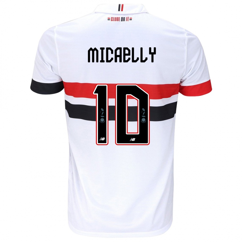 Kinder Micaelly #10 Weiß Rot Schwarz Heimtrikot Trikot 2024/25 T-Shirt