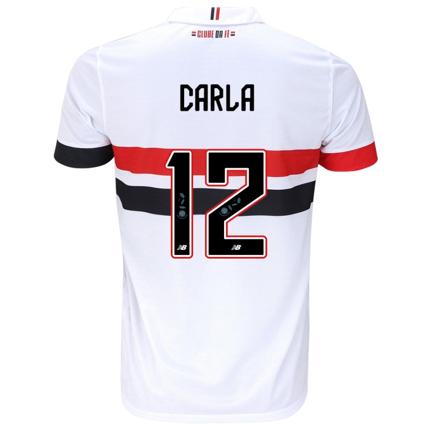 Kinder Carla Maria Da Silva #12 Weiß Rot Schwarz Heimtrikot Trikot 2024/25 T-Shirt