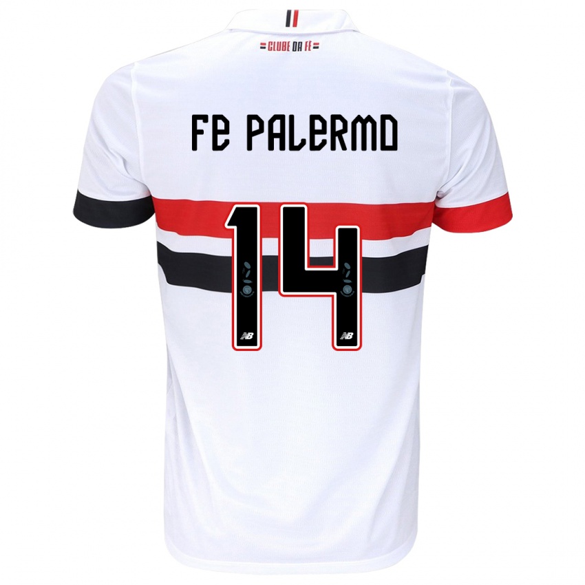 Kinder Fe Palermo #14 Weiß Rot Schwarz Heimtrikot Trikot 2024/25 T-Shirt