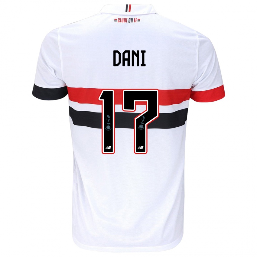 Kinder Dani #17 Weiß Rot Schwarz Heimtrikot Trikot 2024/25 T-Shirt