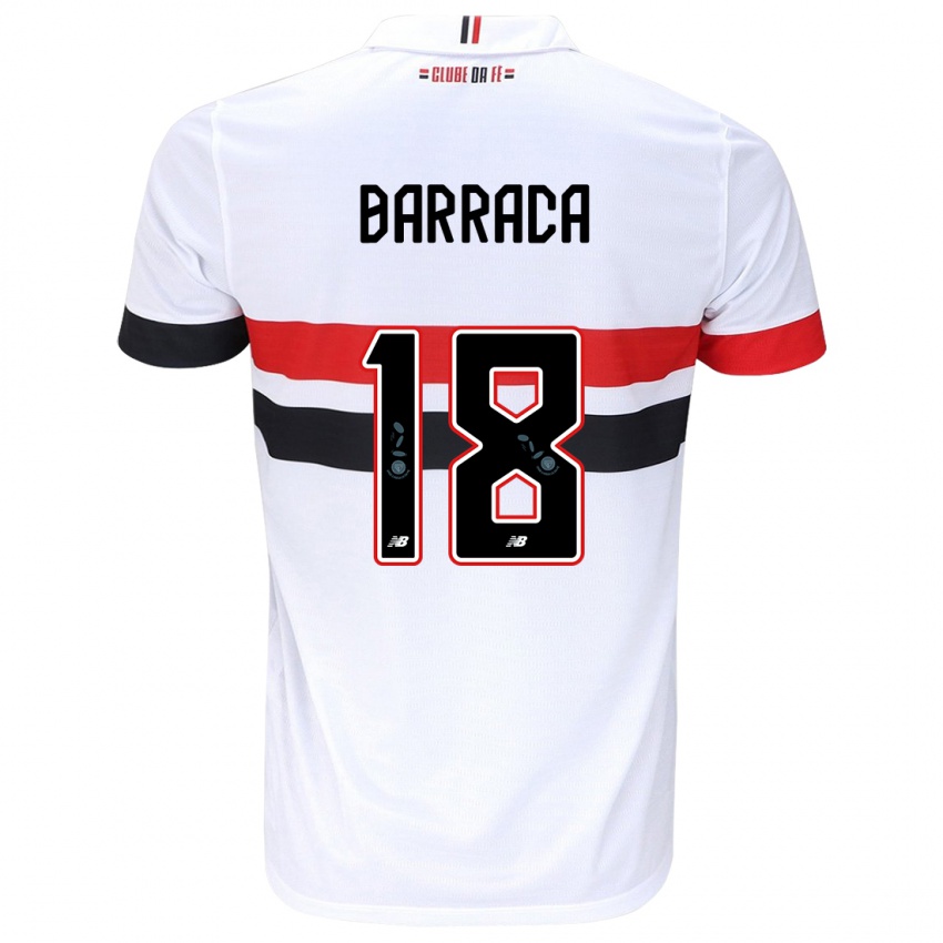 Kinder Barraca #18 Weiß Rot Schwarz Heimtrikot Trikot 2024/25 T-Shirt