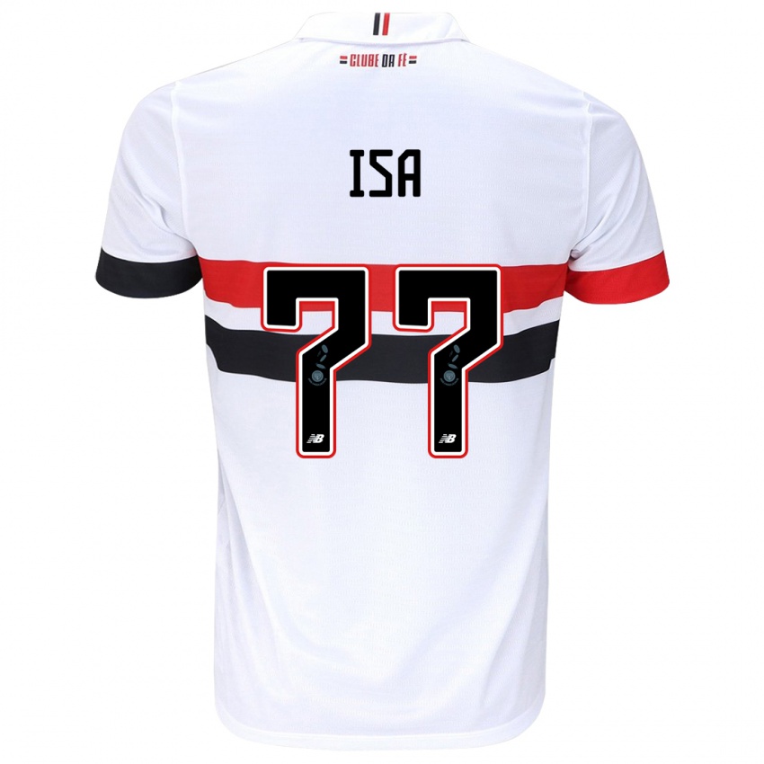 Kinder Isa #77 Weiß Rot Schwarz Heimtrikot Trikot 2024/25 T-Shirt